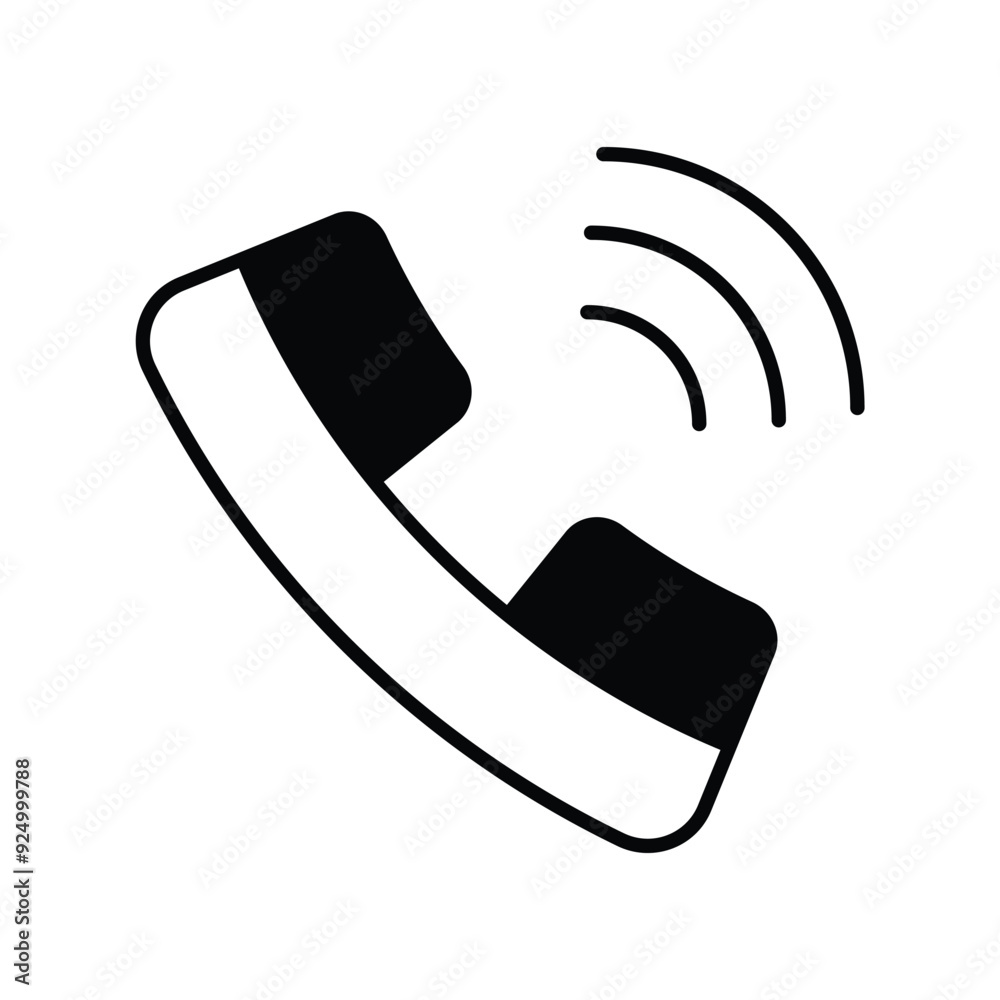 calling glyph icon with white background vector stock illustration calling glyph icon with white background vector stock illustration