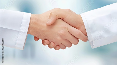 Two Professionals Engaged in a Firm Handshake