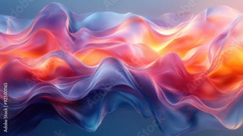 Abstract Wavy Pattern in Red, Orange, and Blue Hues