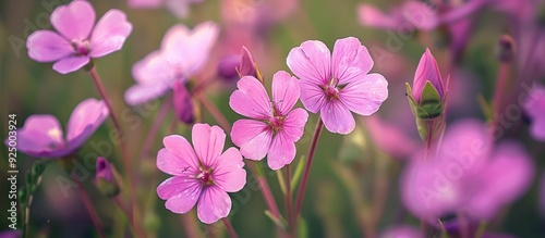 Close up of blooming wild rocket flowers Diplotaxis tenuifolia with selective focus ideal for a copy space image photo