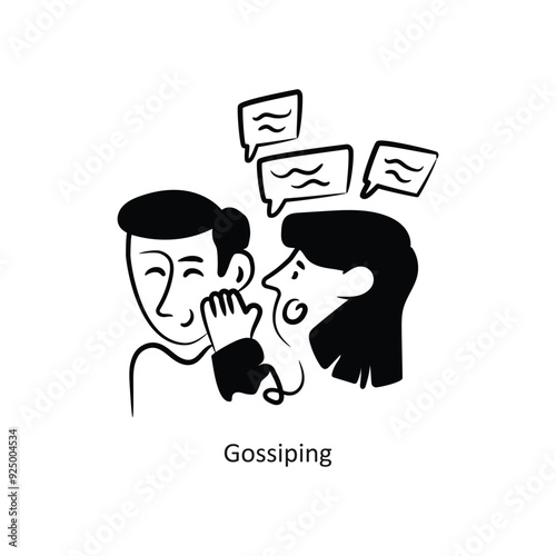 Gossiping vector outlineStyle Design Vector Stock illustration. 