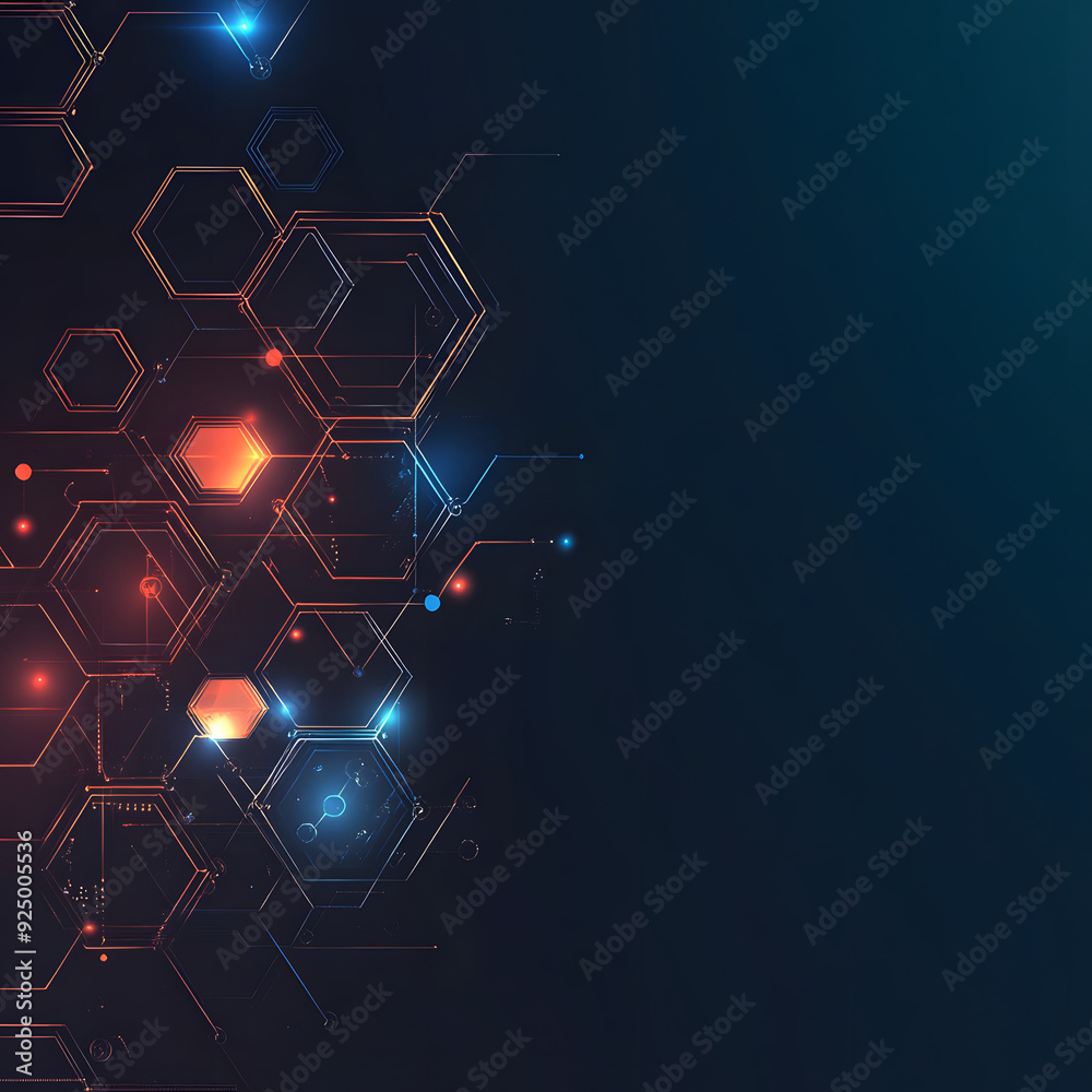 abstract blue background with hexagons