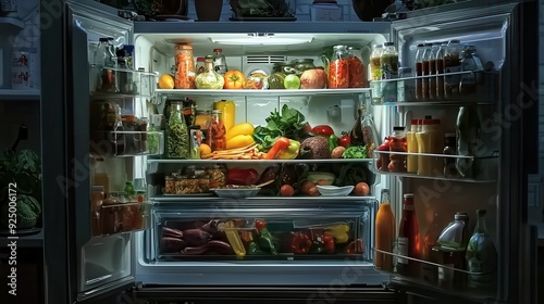 Refrigrator with food photo