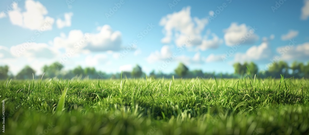 Fototapeta premium Create a gentle blur with the Helios lens for a lovely green field backdrop perfect as a copy space image for a summer or sunny setting