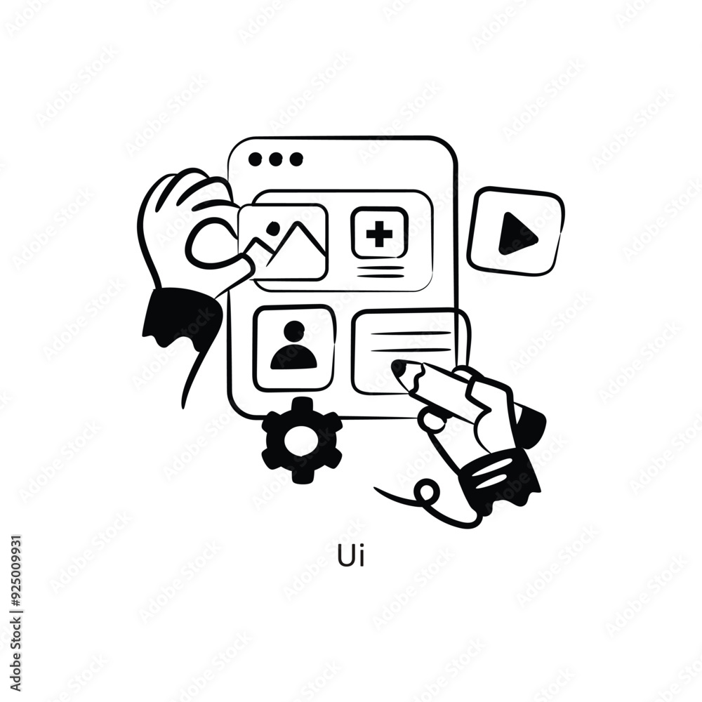 UI vector outlineStyle Design Vector Stock illustration. UI vector outlineStyle Design Vector Stock illustration.