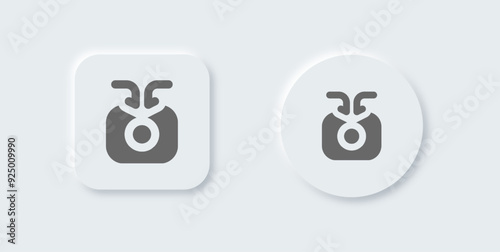 Contribute solid icon in neomorphic design style. Support signs vector illustration.