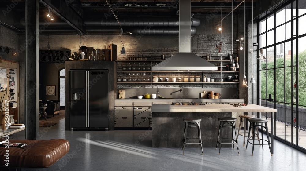 Modern Industrial Kitchen with Chic Urban Design Modern Industrial Kitchen with Chic Urban Design
