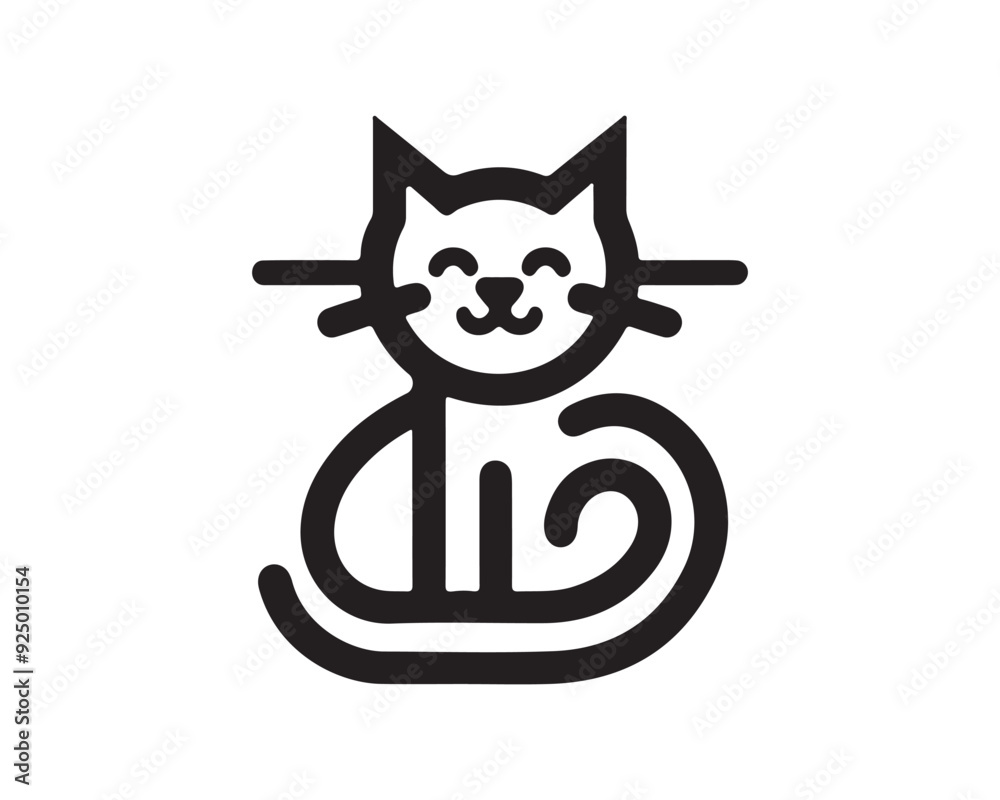 Cat logo design icon symbol vector template. Silhouette cat Cat logo design icon symbol vector template. Silhouette cat