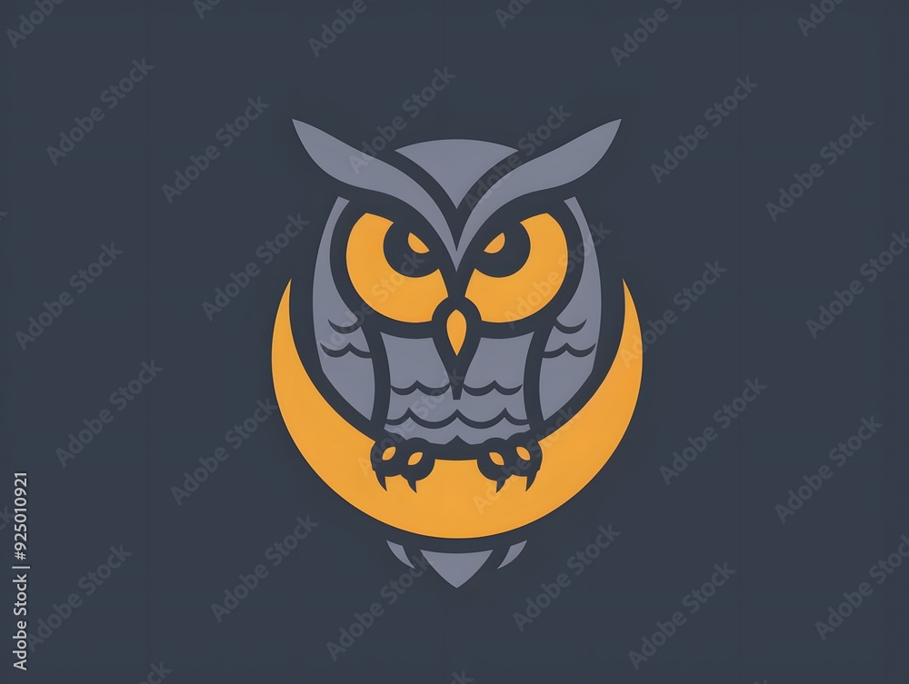 Vector illustration of a stylized owl perched on a crescent moon. Clean, minimalistic design suitable for logos, icons, or graphic elements. Vector illustration of a stylized owl perched on a crescent moon. Clean, minimalistic design suitable for logos, icons, or graphic elements.