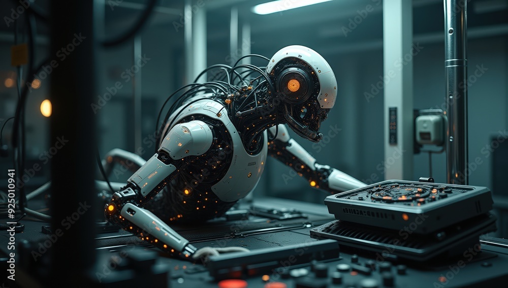 Fototapeta premium Cybernetic organism construction