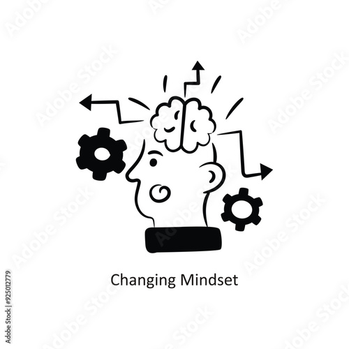 Changing Mindset vector outlineStyle Design Vector Stock illustration. 