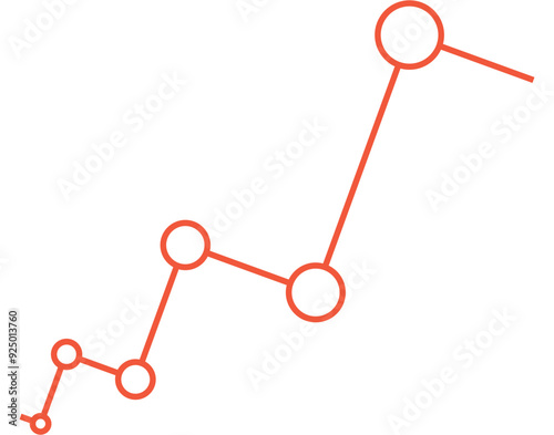 The growth chart of marketing with increase number of selling product, the graph of business analysis with highly profit