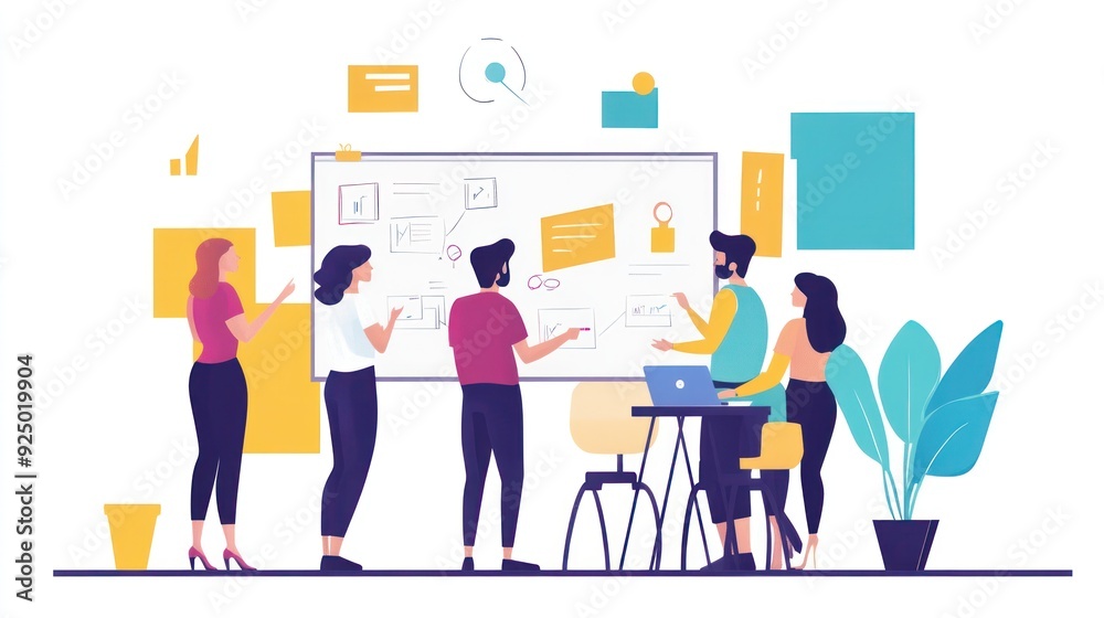 Fototapeta premium Teamwork and Brainstorming in Office