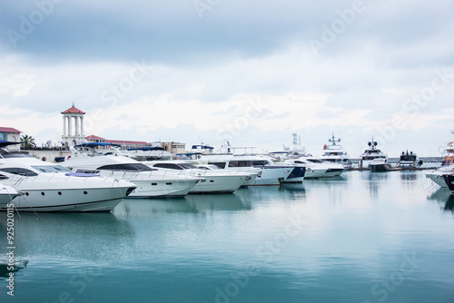 Fototapeta Naklejka Na Ścianę i Meble -  Parking for boats and yachts in the seaport