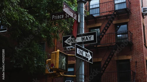 Directional signs for Sullivan and Prince St, Soho, Manhattan, NYC