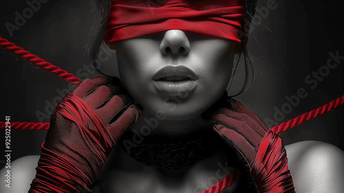 Dramatic Portrait of a Blindfolded Woman