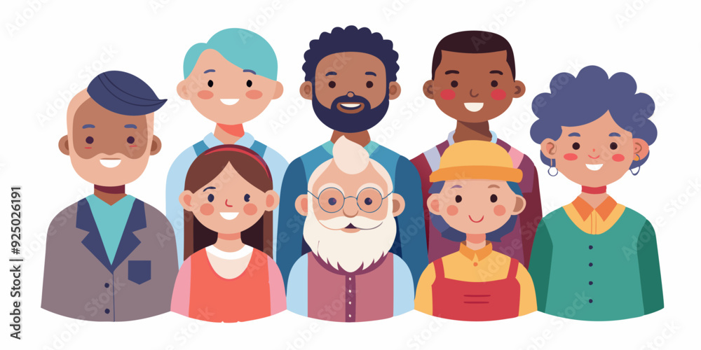 Elderly people characters set. Happy seniors, old men and women of different nations in full growth
Elderly people characters set. Happy seniors, old men and women of different nations in full growth