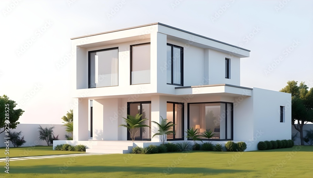 modern house with garden modern house with garden