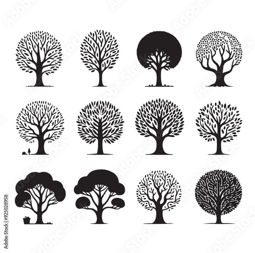 Tree Silhouette vector illustration photo