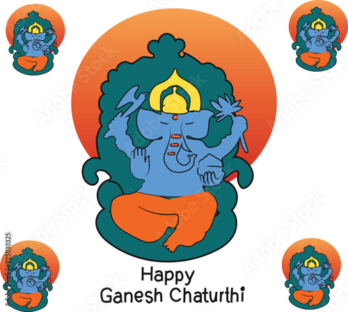 happy ganesh chaturthi festival is celebrated every year on september.
