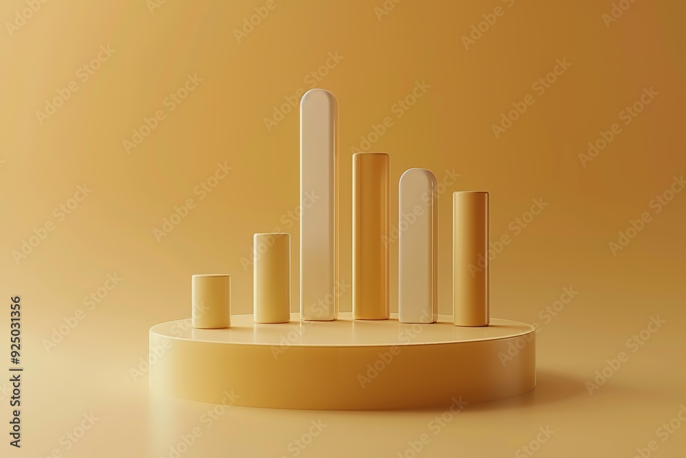 A modern and minimalist 3d render of a data analysis icon featuring a