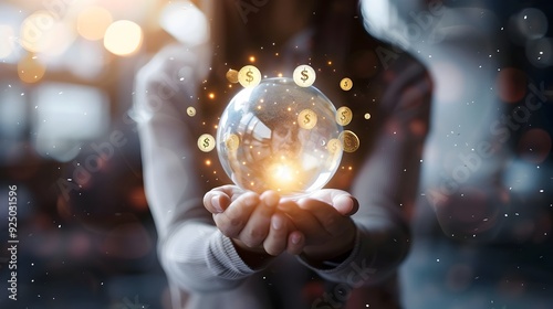 Businesswoman Holding Glowi...