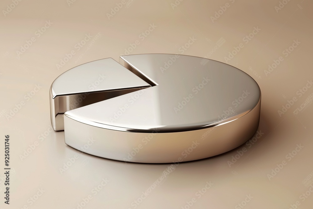 A modern and minimalist 3d render of a data analysis icon featuring a