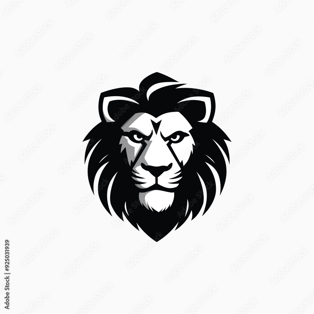 Lion head logo animal vector template illustration