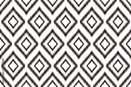 Ikat embroidery ethnic oriental pattern traditional.Aztec geometric art ornament print.Design for carpet, cover.wallpaper, wrapping, fabric, clothing