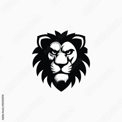 Lion head logo animal vector template illustration