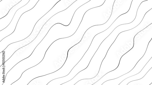 Black lines with a white background moving slowly and irregularly to form an abstract shape, ideal for use as background and wallpaper. wavy line motion graphic simple background. visual project