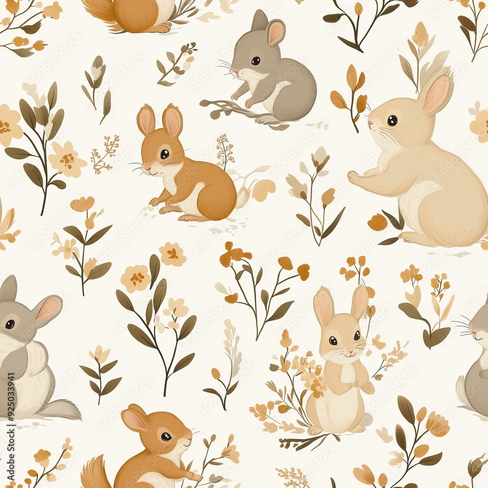 Naklejka premium seamless pattern with animals