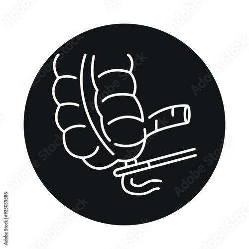 Appendectomy line black icon.