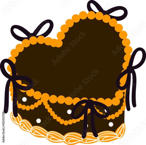 Coquette Halloween Heart Cake Vintage Style photo