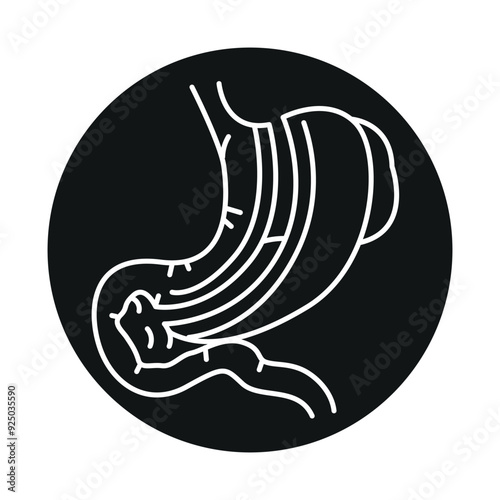 Gastrectomy line black icon.