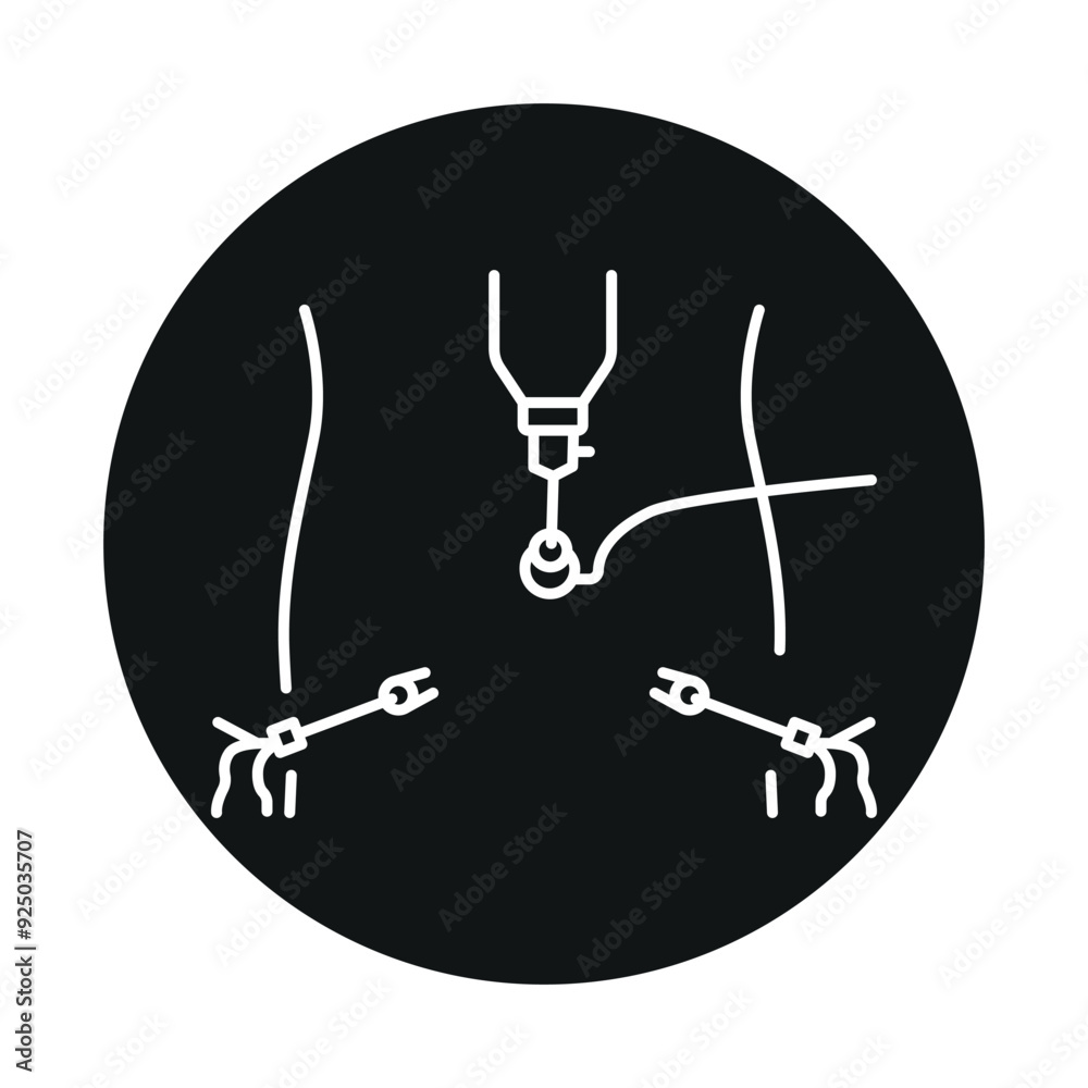Laparoscopy line black icon.