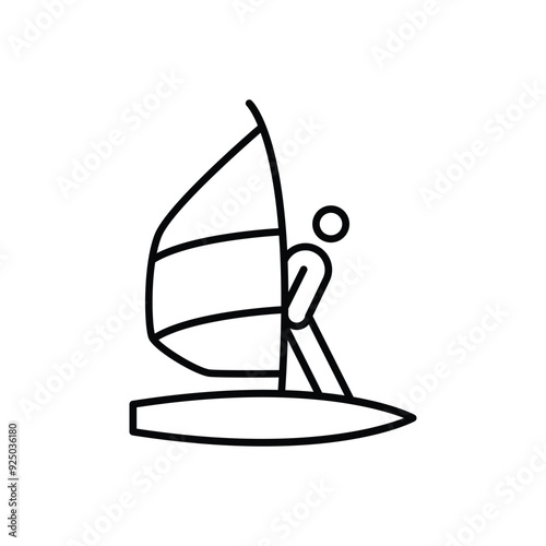 windsurf thin outline icon vector design good for web or mobile app