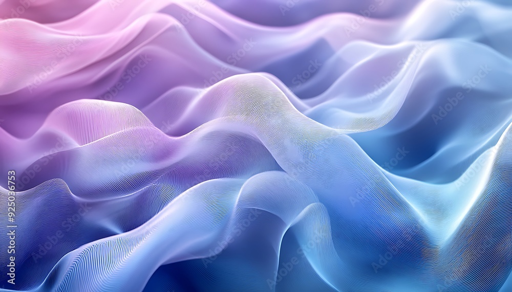 Fototapeta premium Soothing Abstract Background with Flowing Lines and Gradient of Cool Blues and Purples