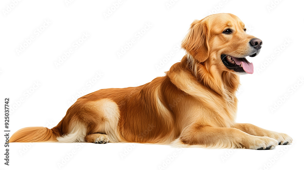 Portrait of a Friendly and Energetic Golden Retriever Dog Isolated on White Background Transparent PNG Portrait of a Friendly and Energetic Golden Retriever Dog Isolated on White Background Transparent PNG