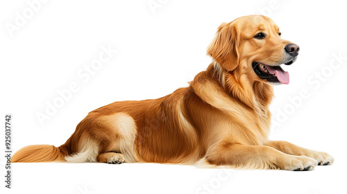 Portrait of a Friendly and Energetic Golden Retriever Dog Isolated on White Background Transparent PNG