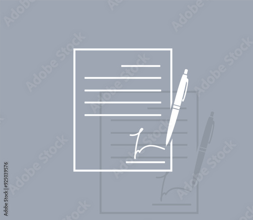 Vector icon of white color with shadow on gray background