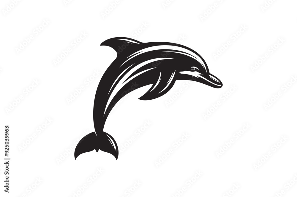 Obraz premium Dolphin silhouette vector illustration