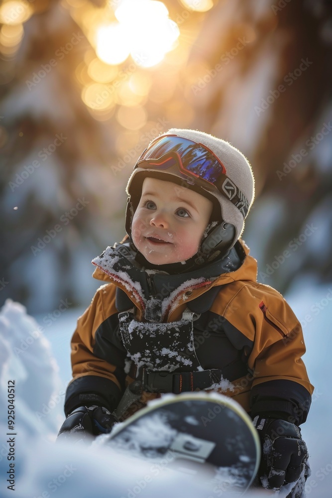 A young snowboarder in an orange jacket and helmet is seen taking a rest in the snow, surrounded by a winter wonderland, depicting youthful spirit and winter sports enthusiasm. A young snowboarder in an orange jacket and helmet is seen taking a rest in the snow, surrounded by a winter wonderland, depicting youthful spirit and winter sports enthusiasm.