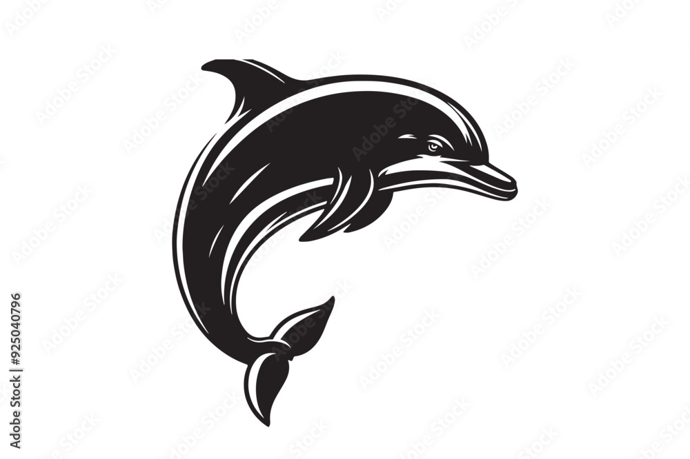 Fototapeta premium Dolphin silhouette vector illustration