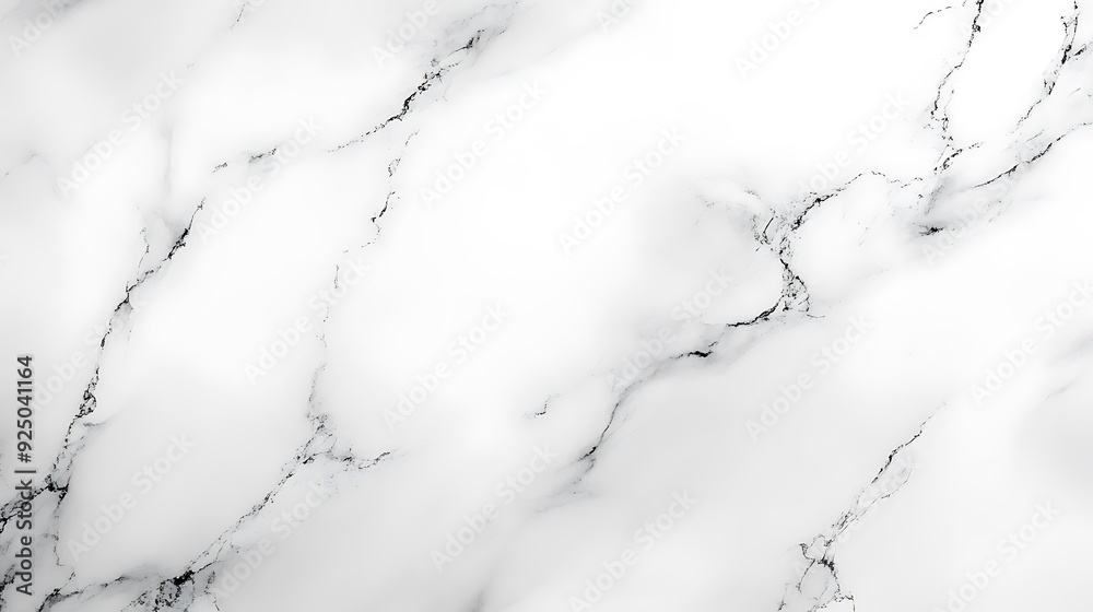 Luxurious White Marble Texture Background with Delicate Grey Veins and Polished Surface