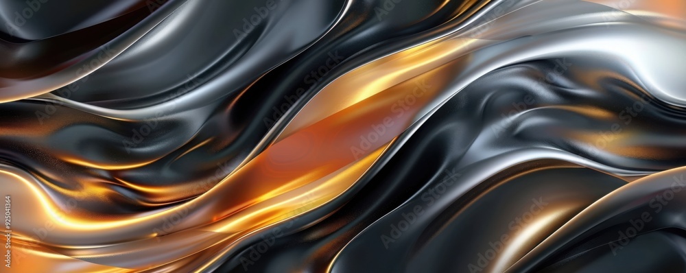 Abstract waves of black and gold create a dynamic texture, evoking elegance and fluidity in modern design. Abstract waves of black and gold create a dynamic texture, evoking elegance and fluidity in modern design.