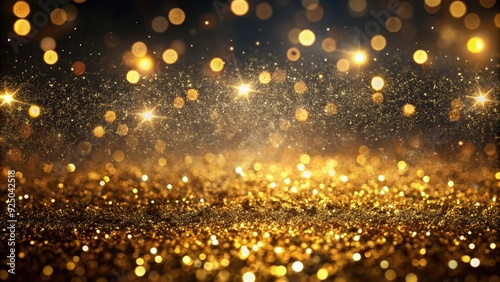 Glittery black background with gold hues for a celebratory ambiance, glitter, gold, celebration, festive, shiny, sparkly, elegant