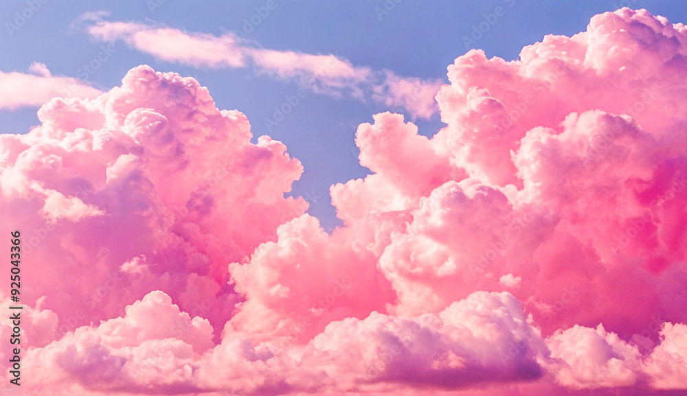 A vibrant sky filled with fluffy pink clouds, evoking a dreamy, surreal atmosphere with soft pastel tones blending seamlessly into the horizon. A vibrant sky filled with fluffy pink clouds, evoking a dreamy, surreal atmosphere with soft pastel tones blending seamlessly into the horizon.