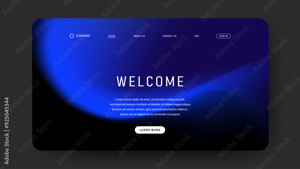 Abstract wave futuristic design of landing page. retro gradient mesh website design Abstract wave futuristic design of landing page. retro gradient mesh website design