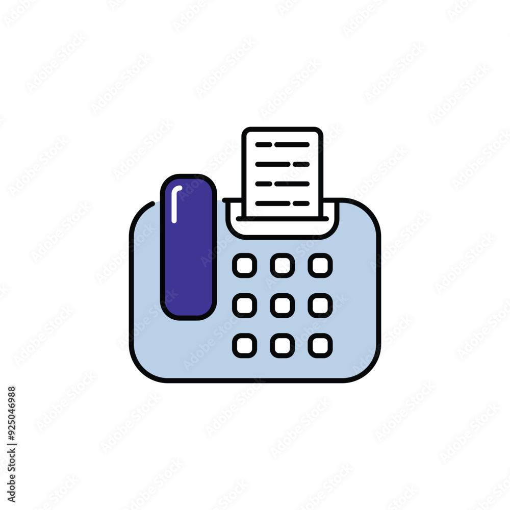 Fax Machine icon design with white background stock illustration Fax Machine icon design with white background stock illustration